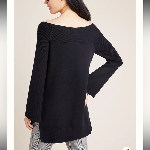 Anthropologie Elise Ribbed Tunic Black size Small - Picture 2 of 6